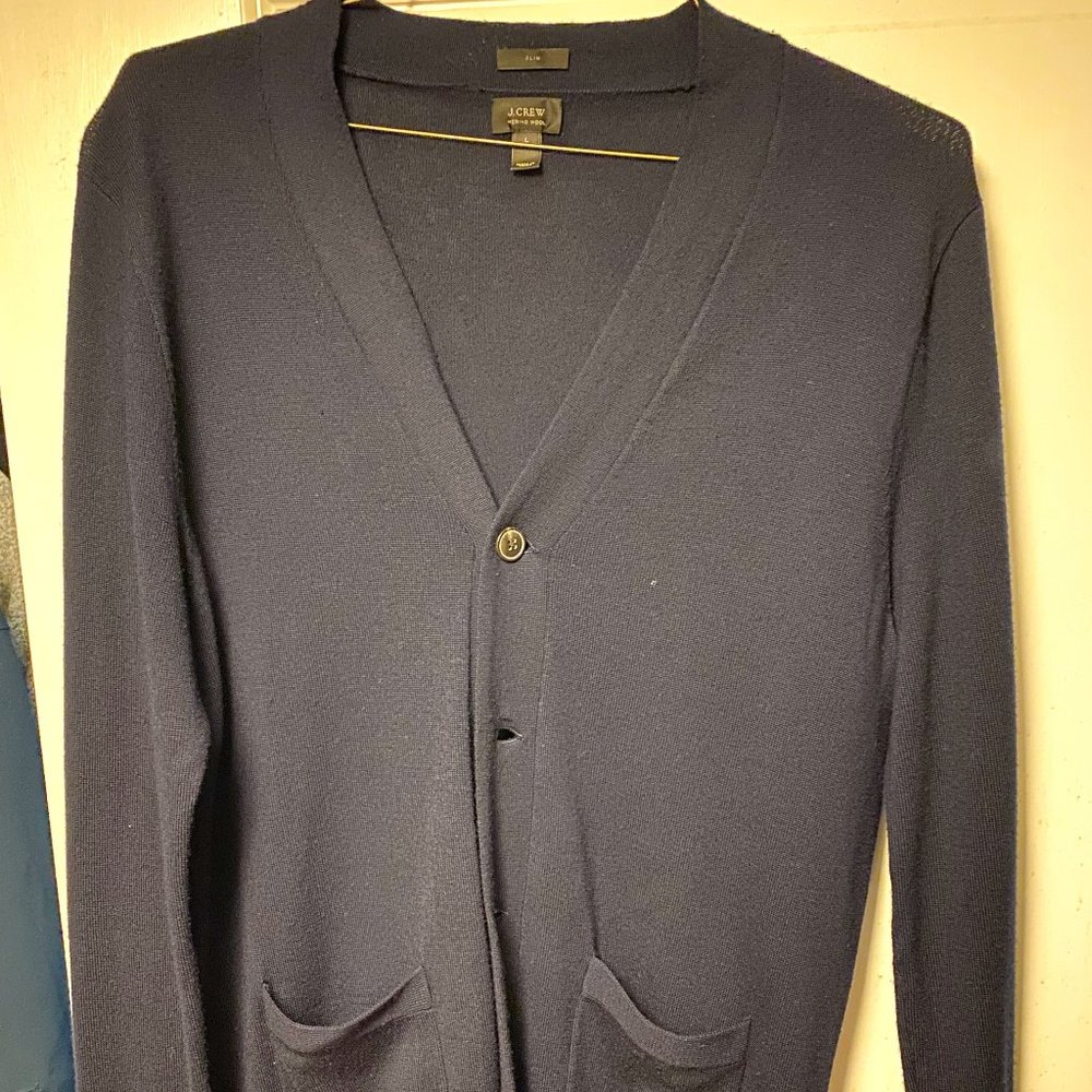J Crew Slim washable merino wool cardigan sweater